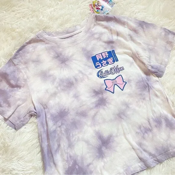 Sailor Moon Lavender Tie-Dye Crop Top - Picture 2 of 6